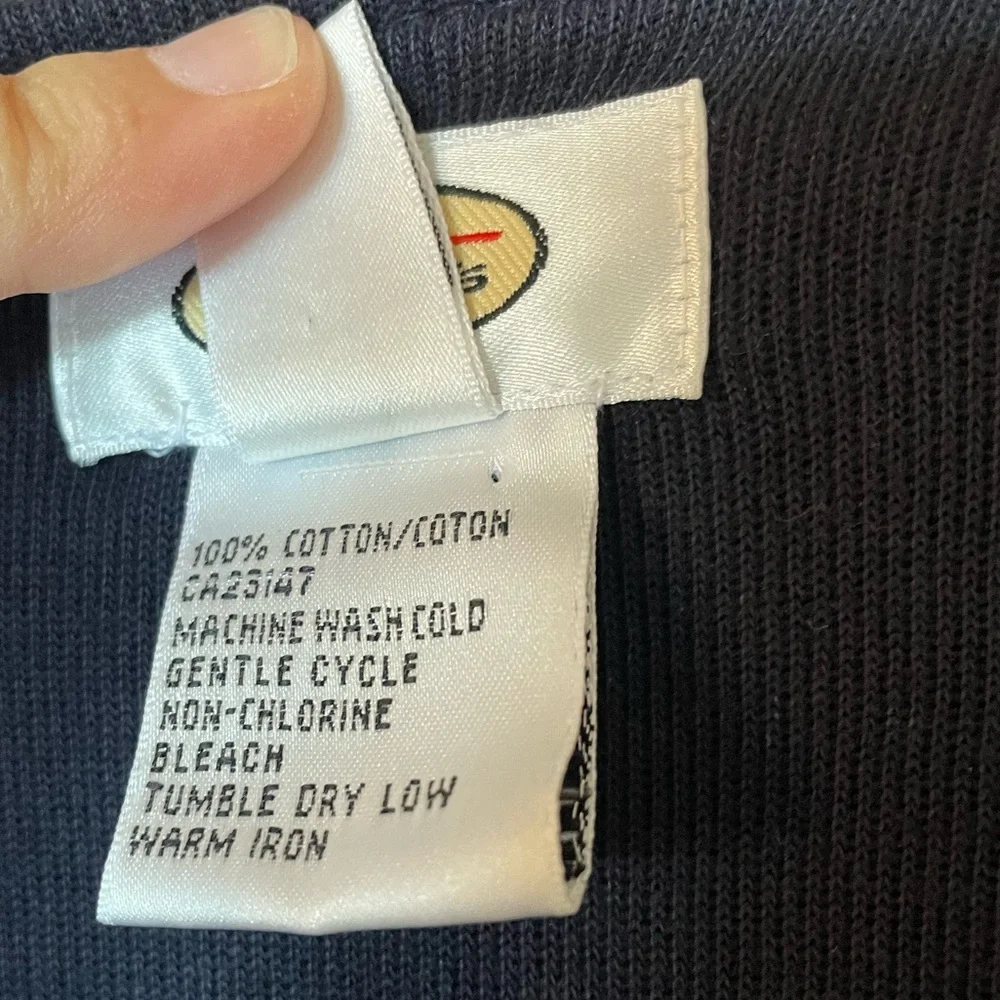 Talbots Navy Blue Zip-Up Cardigan Lightweight Jacket 100% Cotton Size XL